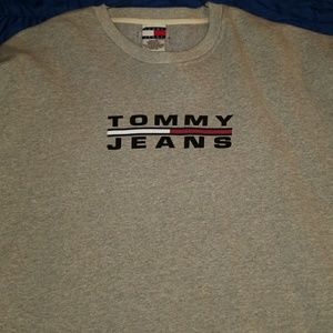 VINTAGE Grey Tommy Jeans Sweatshirt.